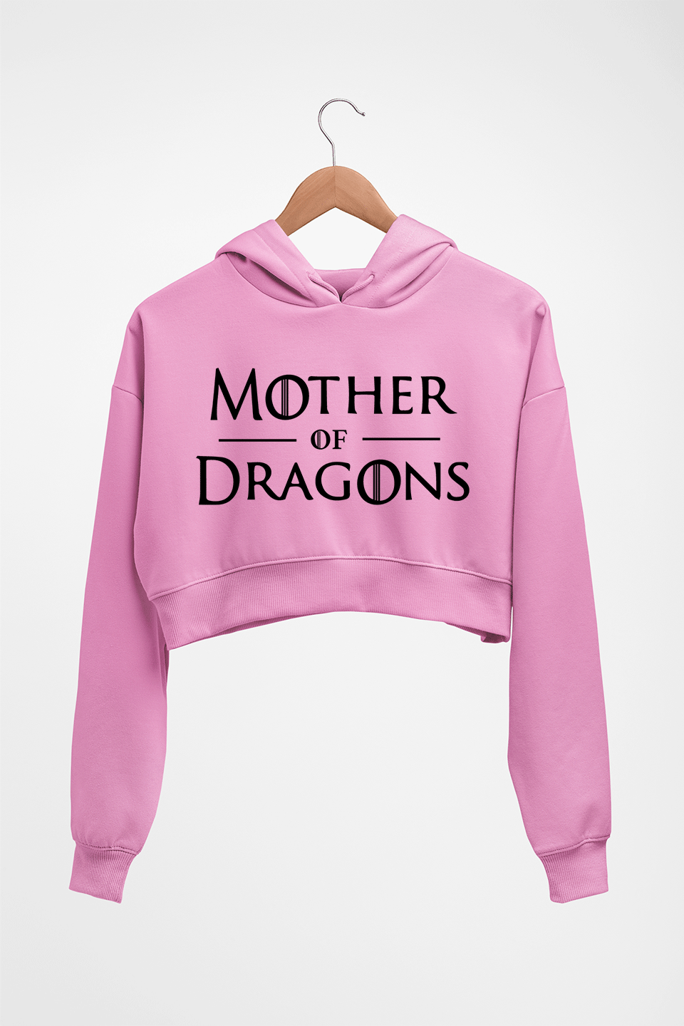 Mother of Dragons (GOT) Crop HOODIE FOR WOMEN-Light Baby Pink-Ektarfa.online