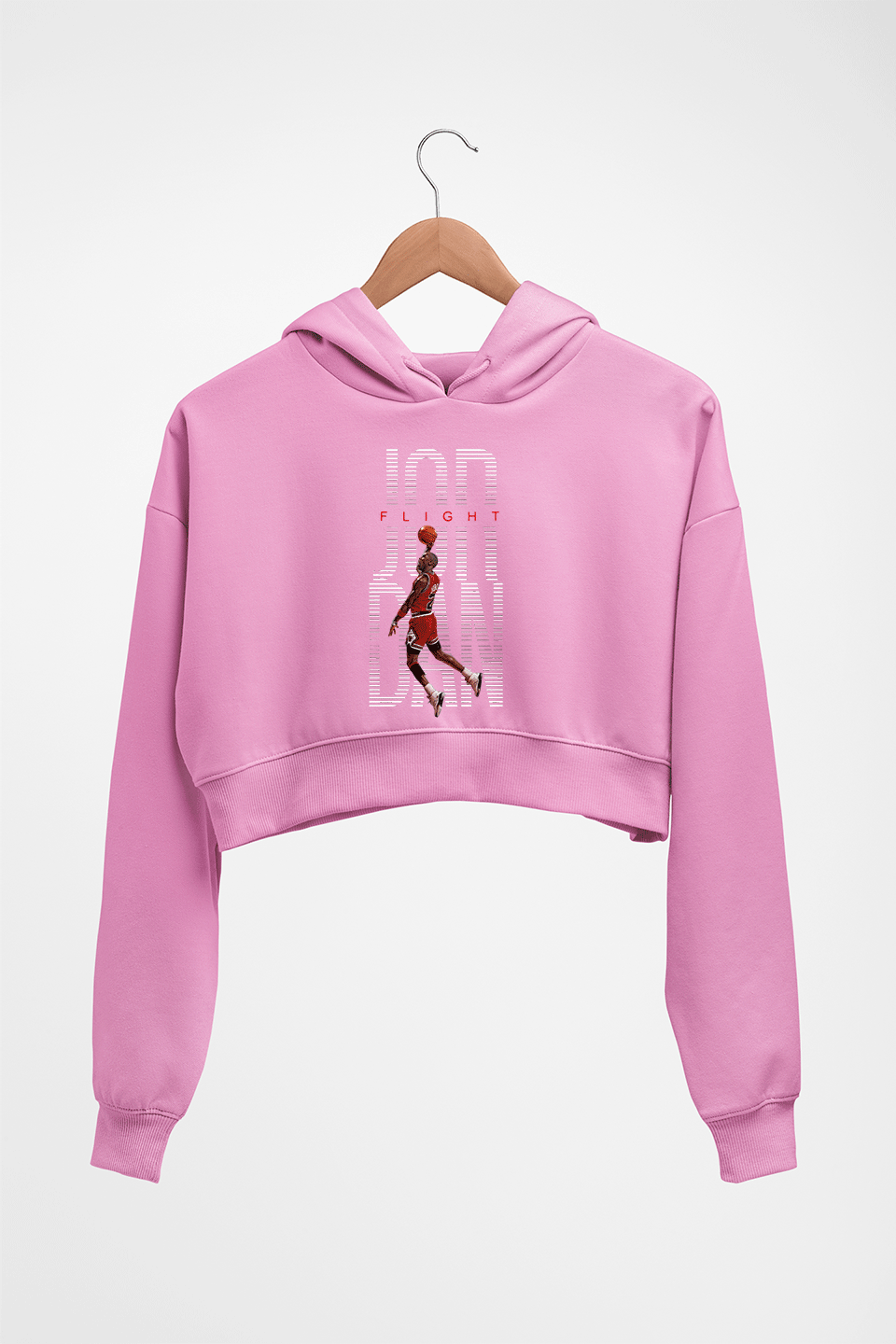 Michael Jordan Crop HOODIE FOR WOMEN-Light Baby Pink-Ektarfa.online