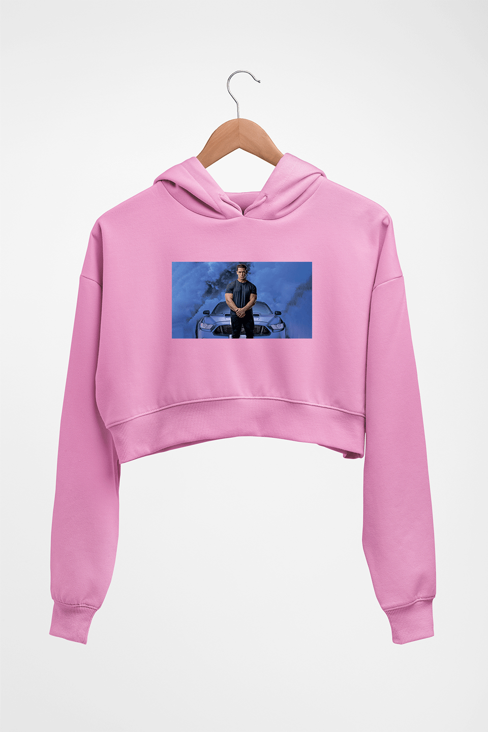 Fast X John Cena Crop HOODIE FOR WOMEN-Light Baby Pink-Ektarfa.online