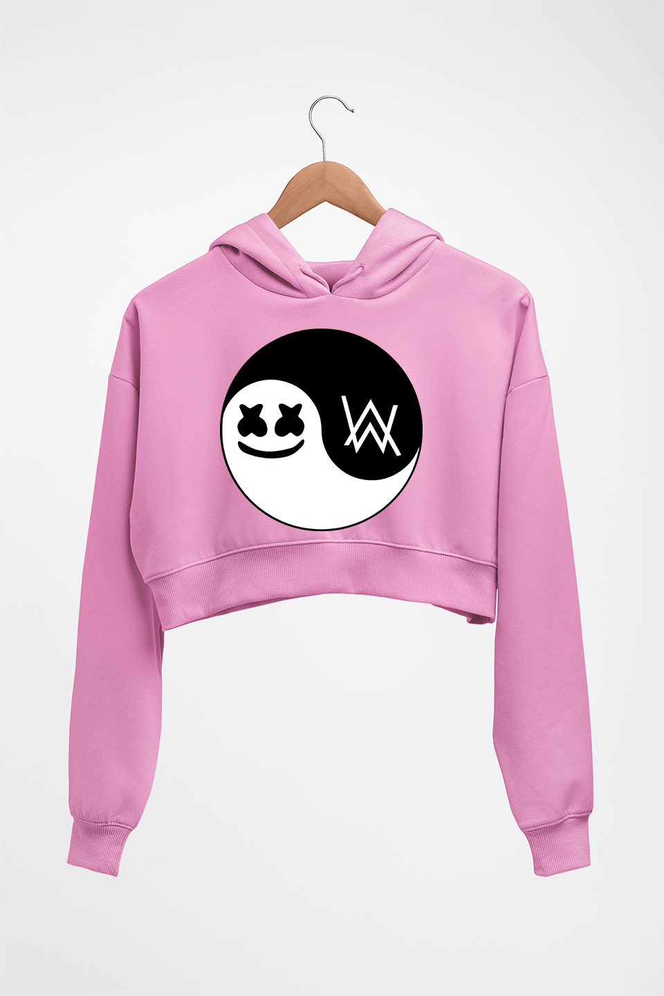 alan walker marshmello Crop HOODIE FOR WOMEN-Light Baby Pink-Ektarfa.online