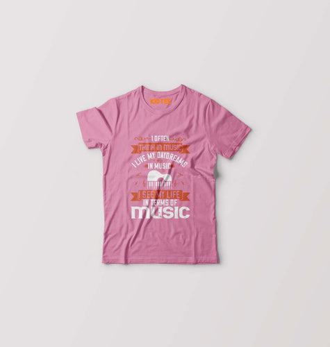 Music Kids T-Shirt for Boy/Girl-Pink-Ektarfa.online