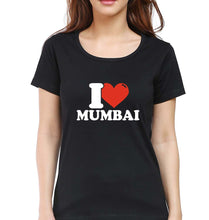 Load image into Gallery viewer, I Love Mumbai T-Shirt for Women-Black-Ektarfa.online
