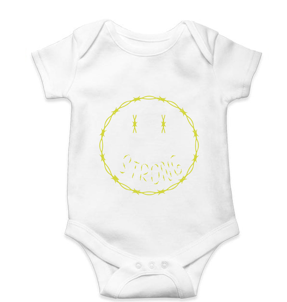 Strong Emoji Kids Romper For Baby Boy/Girl-0-5 Months(18 Inches)-White-Ektarfa.online