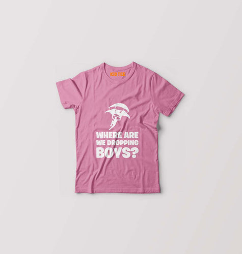 PUBG Where Are We Dropping Boys Kids T-Shirt for Boy/Girl-Pink-Ektarfa.online