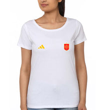 Load image into Gallery viewer, Spain Football T-Shirt for Women-White-Ektarfa.online
