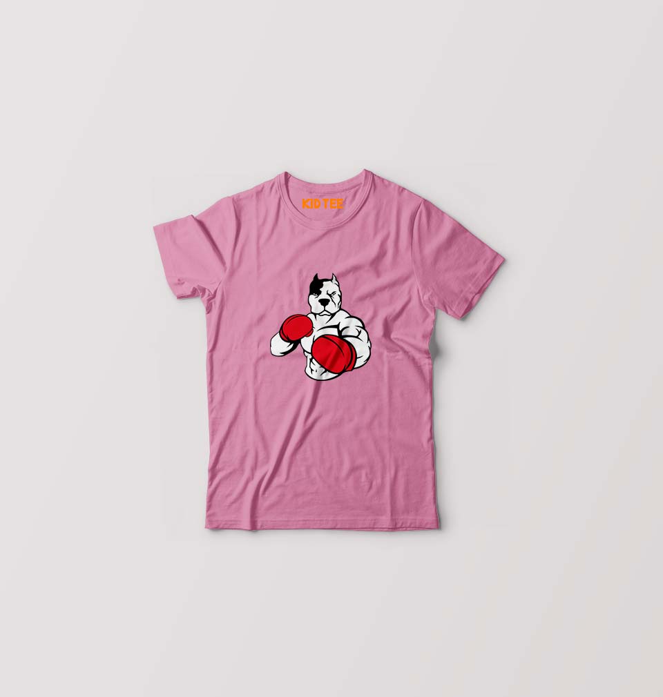 Pitbull Boxing Kids T-Shirt for Boy/Girl-Pink-Ektarfa.online