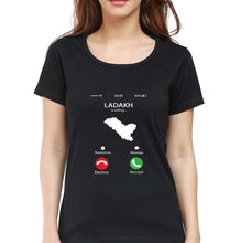 Load image into Gallery viewer, Ladakh Calling T-Shirt for Women-Black-Ektarfa.online

