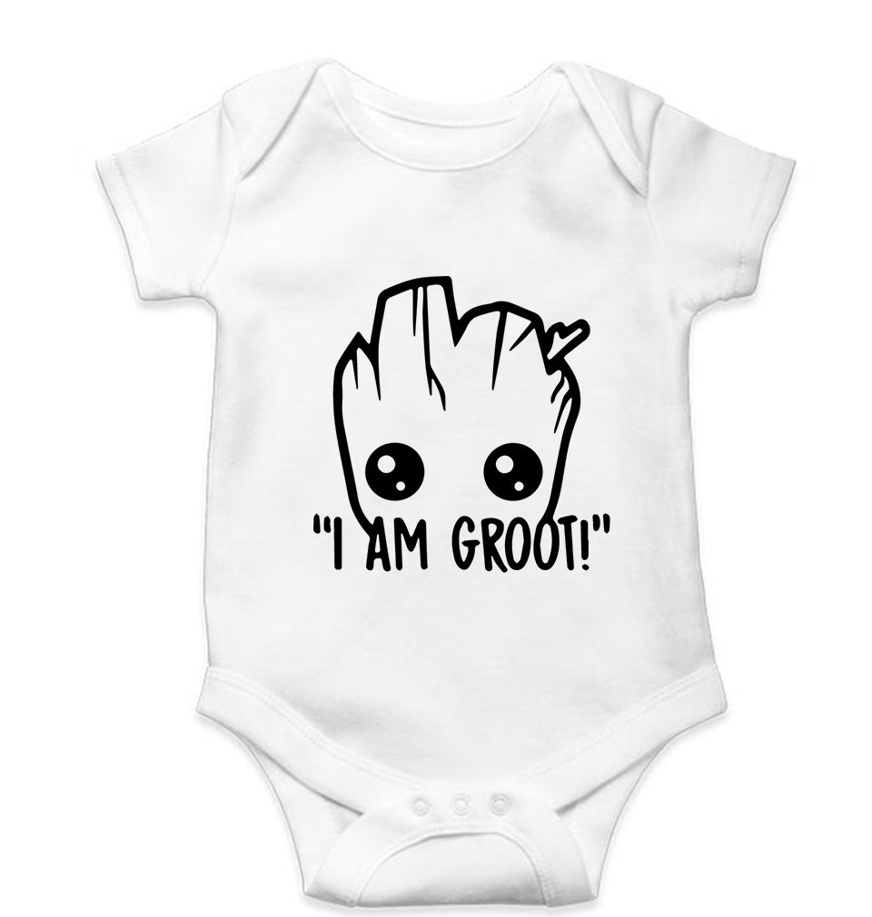 Groot Kids Romper For Baby Boy/Girl-0-5 Months(18 Inches)-White-Ektarfa.online