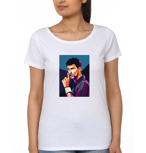 Novak Djokovic Tennis T-Shirt for Women-White-Ektarfa.online