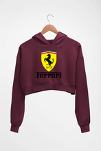 Load image into Gallery viewer, Ferrari Crop HOODIE FOR WOMEN-Maroon-Ektarfa.online
