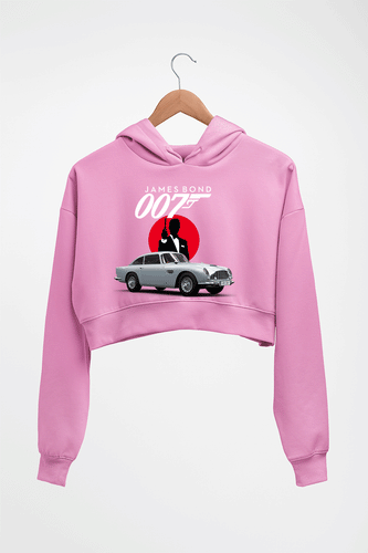 James Bond (007) Crop HOODIE FOR WOMEN-Light Baby Pink-Ektarfa.online
