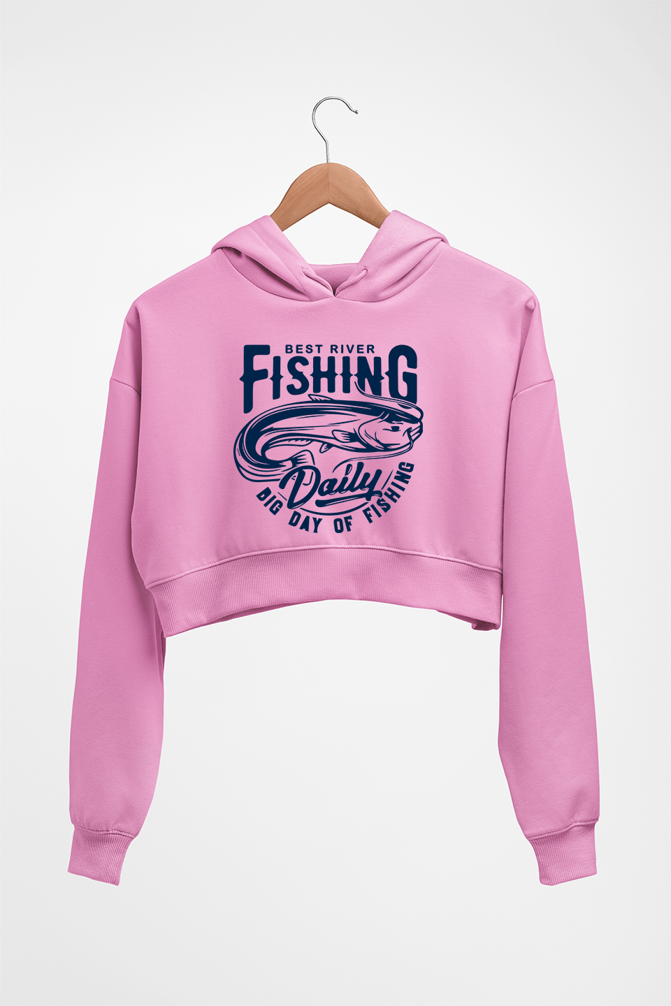 Fishing Crop HOODIE FOR WOMEN-Light Baby Pink-Ektarfa.online
