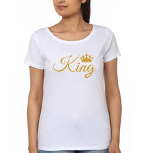 Load image into Gallery viewer, King T-Shirt for Women-White-Ektarfa.online
