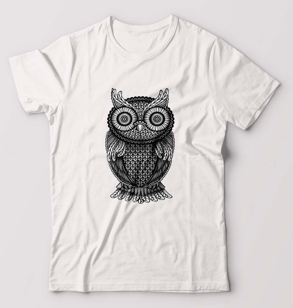 Owl T-Shirt for Men-White-Ektarfa.online
