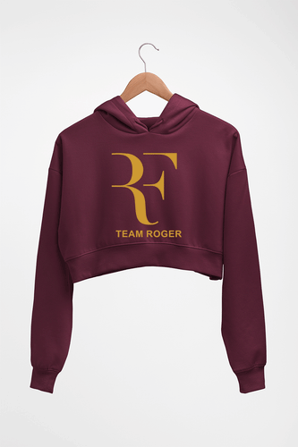 Roger Federer Crop HOODIE FOR WOMEN-Maroon-Ektarfa.online