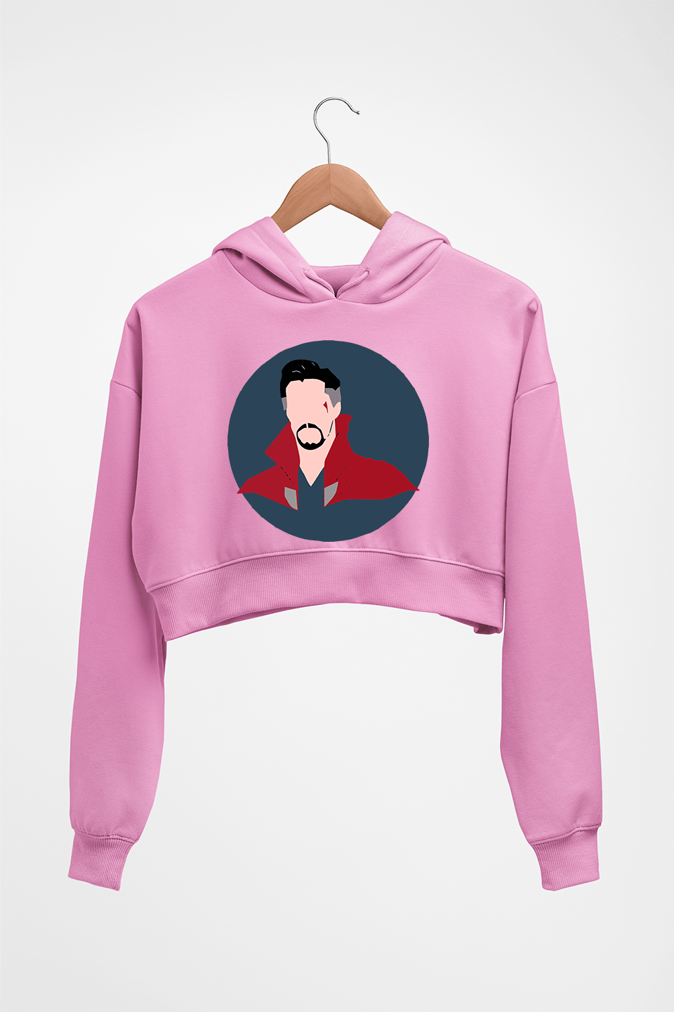 Doctor Strange Superhero Crop HOODIE FOR WOMEN-Light Baby Pink-Ektarfa.online