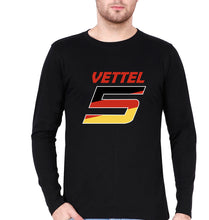 Load image into Gallery viewer, Sebastian Vettel F1 Full Sleeves T-Shirt for Men-Black-Ektarfa.online
