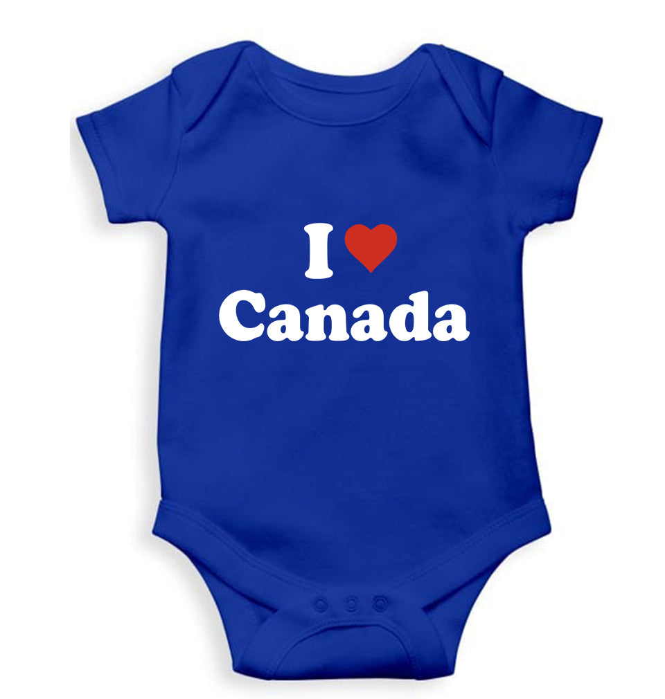 I Love Canada Kids Romper For Baby Boy/Girl-0-5 Months(18 Inches)-Royal Blue-Ektarfa.online