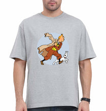 Load image into Gallery viewer, TinTin Oversized T-Shirt for Men-Grey-Ektarfa.online
