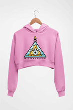 Load image into Gallery viewer, Psychedelic Triangle eye Crop HOODIE FOR WOMEN-Light Baby Pink-Ektarfa.online
