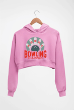 Load image into Gallery viewer, Bowling Champion Crop HOODIE FOR WOMEN-Light Baby Pink-Ektarfa.online
