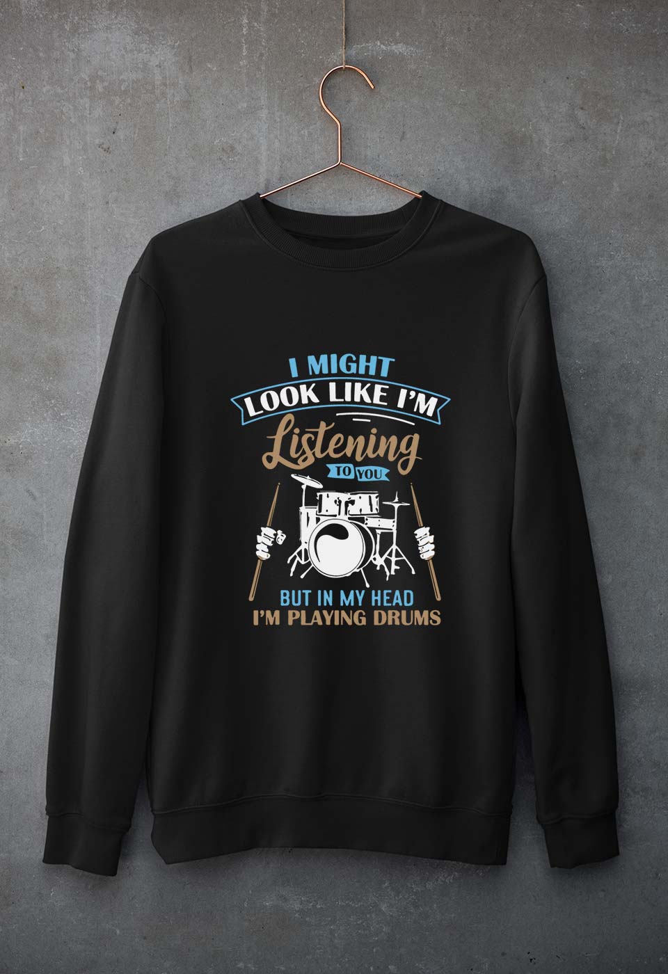 Drummer Unisex Sweatshirt for Men/Women-Black-Ektarfa.online