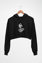 Load image into Gallery viewer, DJ Bruce Lee Crop HOODIE FOR WOMEN-Black-Ektarfa.online
