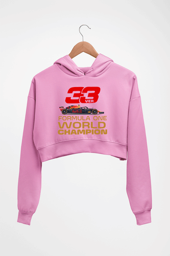 Max Verstappen F1 World Championship Crop HOODIE FOR WOMEN-Light Baby Pink-Ektarfa.online