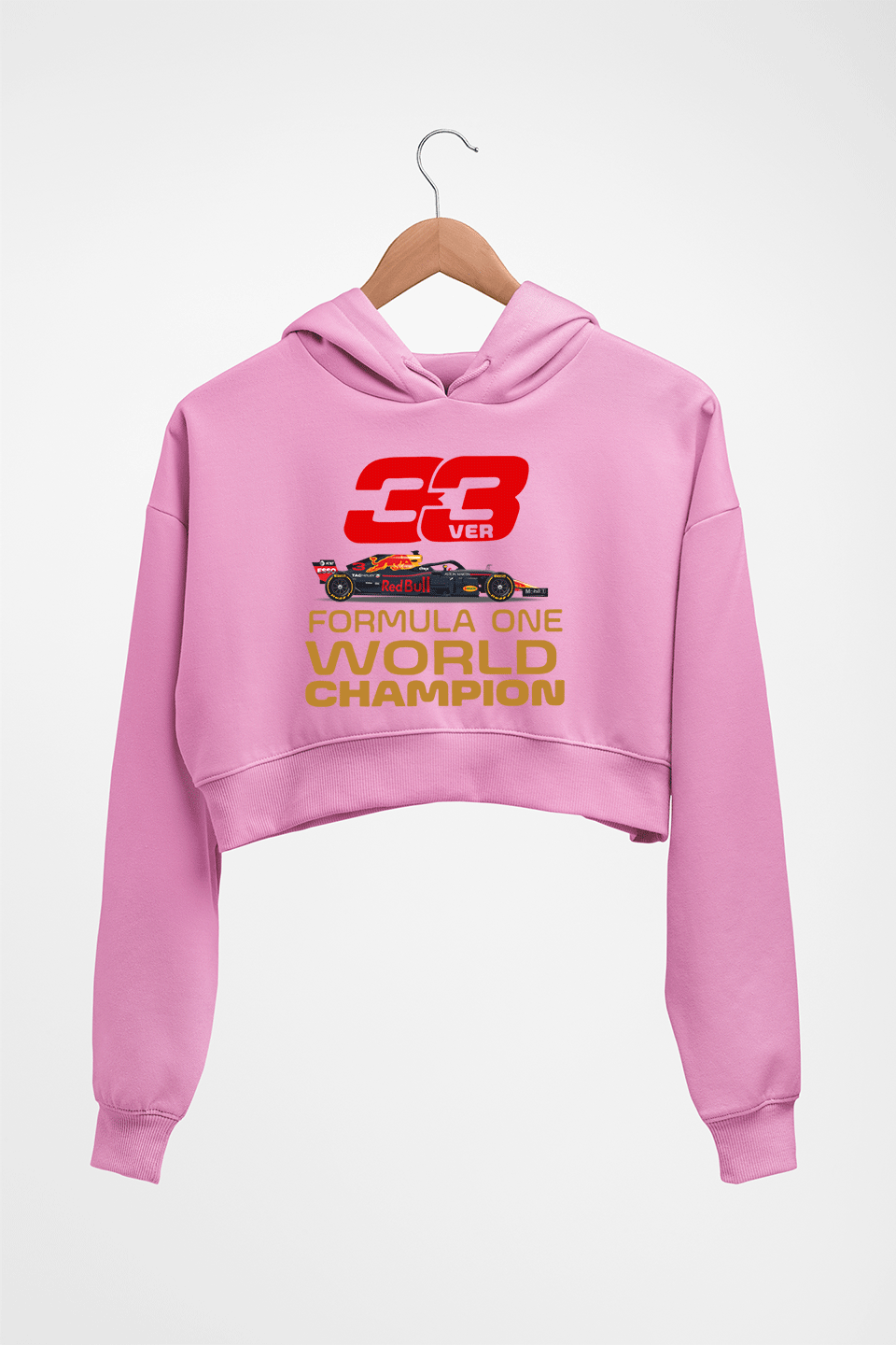 Max Verstappen F1 World Championship Crop HOODIE FOR WOMEN-Light Baby Pink-Ektarfa.online
