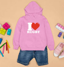 Load image into Gallery viewer, I Love Rugby Kids Hoodie for Boy/Girl-Light Baby Pink-Ektarfa.online
