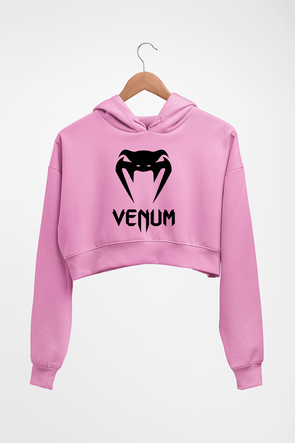 UFC Venum Crop HOODIE FOR WOMEN-Light Baby Pink-Ektarfa.online
