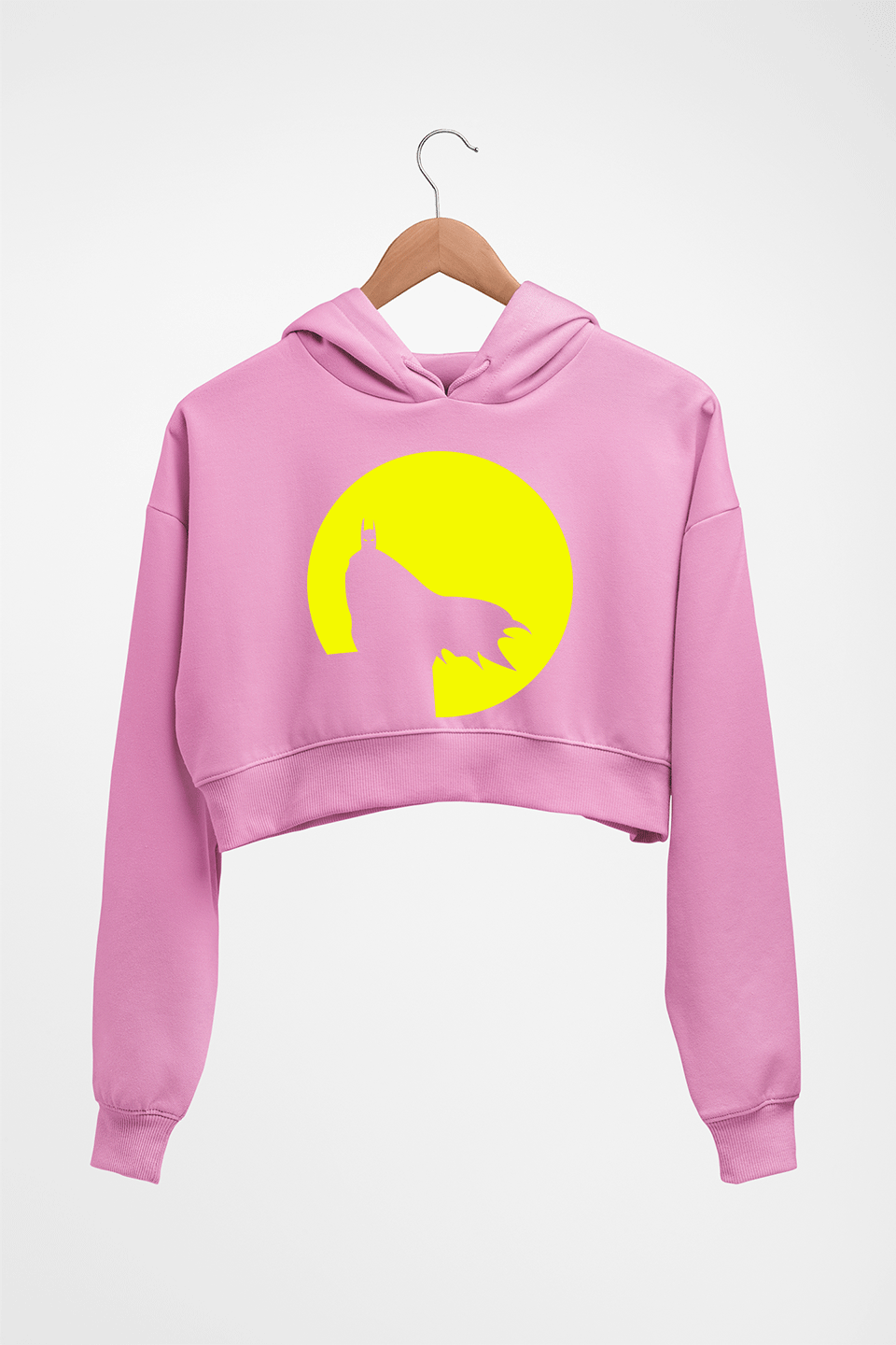 Batman Superhero Crop HOODIE FOR WOMEN-Light Baby Pink-Ektarfa.online