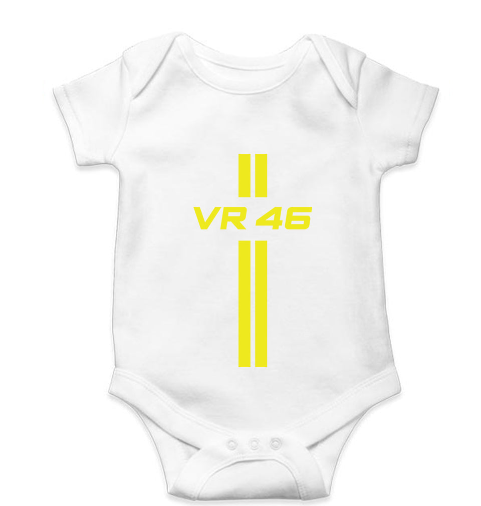 Valentino Rossi(VR 46) Kids Romper For Baby Boy/Girl-0-5 Months(18 Inches)-White-Ektarfa.online