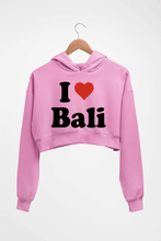 Load image into Gallery viewer, I Love Bali Crop HOODIE FOR WOMEN-Light Baby Pink-Ektarfa.online
