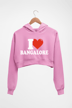 Load image into Gallery viewer, I Love BANGALORE Crop HOODIE FOR WOMEN-Light Baby Pink-Ektarfa.online
