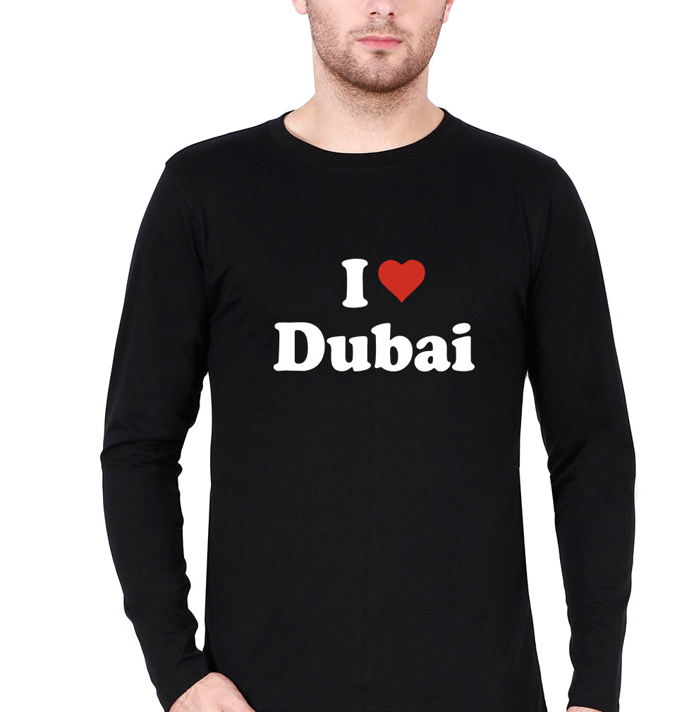 I Love Dubai T Full Sleeves T-Shirt for Men-Black-Ektarfa.online