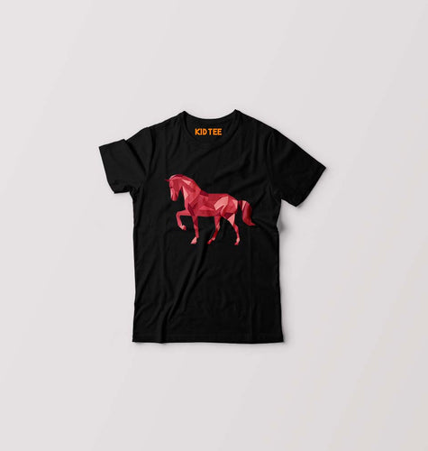 HORSE Kids T-Shirt for Boy/Girl-Black-Ektarfa.online