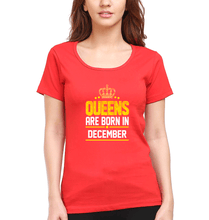 Load image into Gallery viewer, Queens Are Born In December T-Shirt for Women-Red-Ektarfa.online
