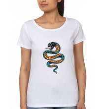 Load image into Gallery viewer, Snake T-Shirt for Women-White-Ektarfa.online
