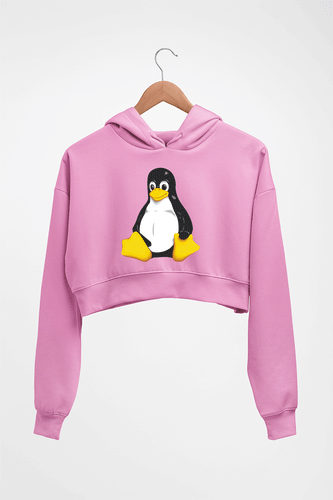 Linux Crop HOODIE FOR WOMEN-Light Baby Pink-Ektarfa.online