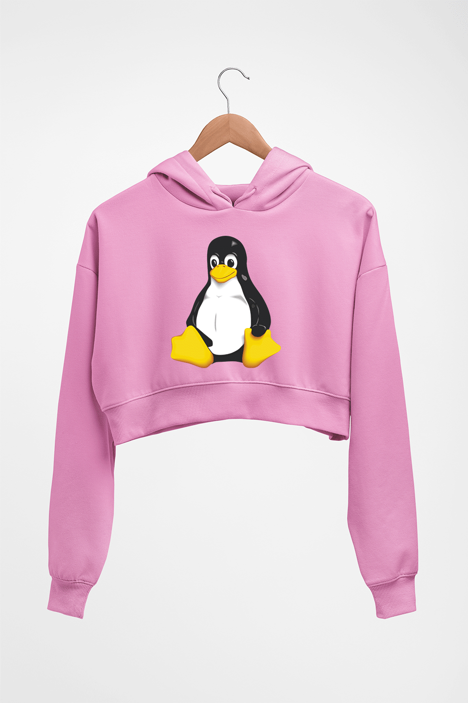Linux Crop HOODIE FOR WOMEN-Light Baby Pink-Ektarfa.online