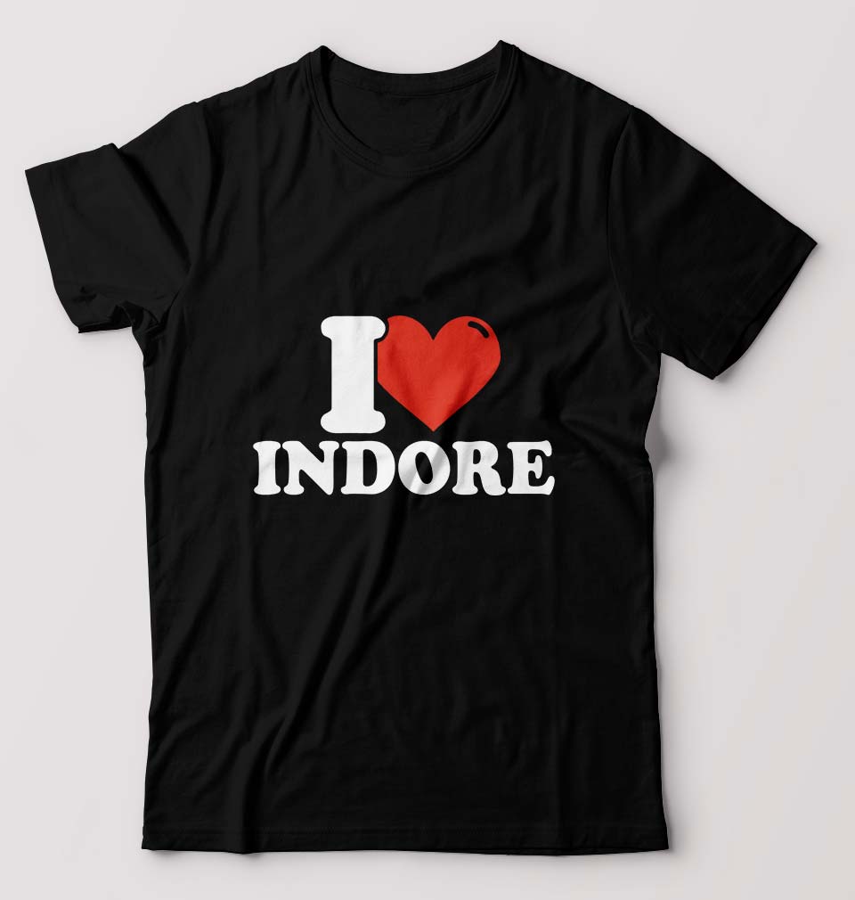 I Love Indore T-Shirt for Men-S(38 Inches)-Black-Ektarfa.online