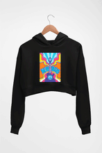 Load image into Gallery viewer, Psychedelic Crop HOODIE FOR WOMEN-Black-Ektarfa.online
