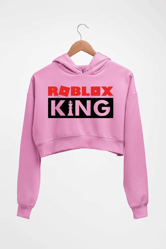 Roblox Crop HOODIE FOR WOMEN-Light Baby Pink-Ektarfa.online