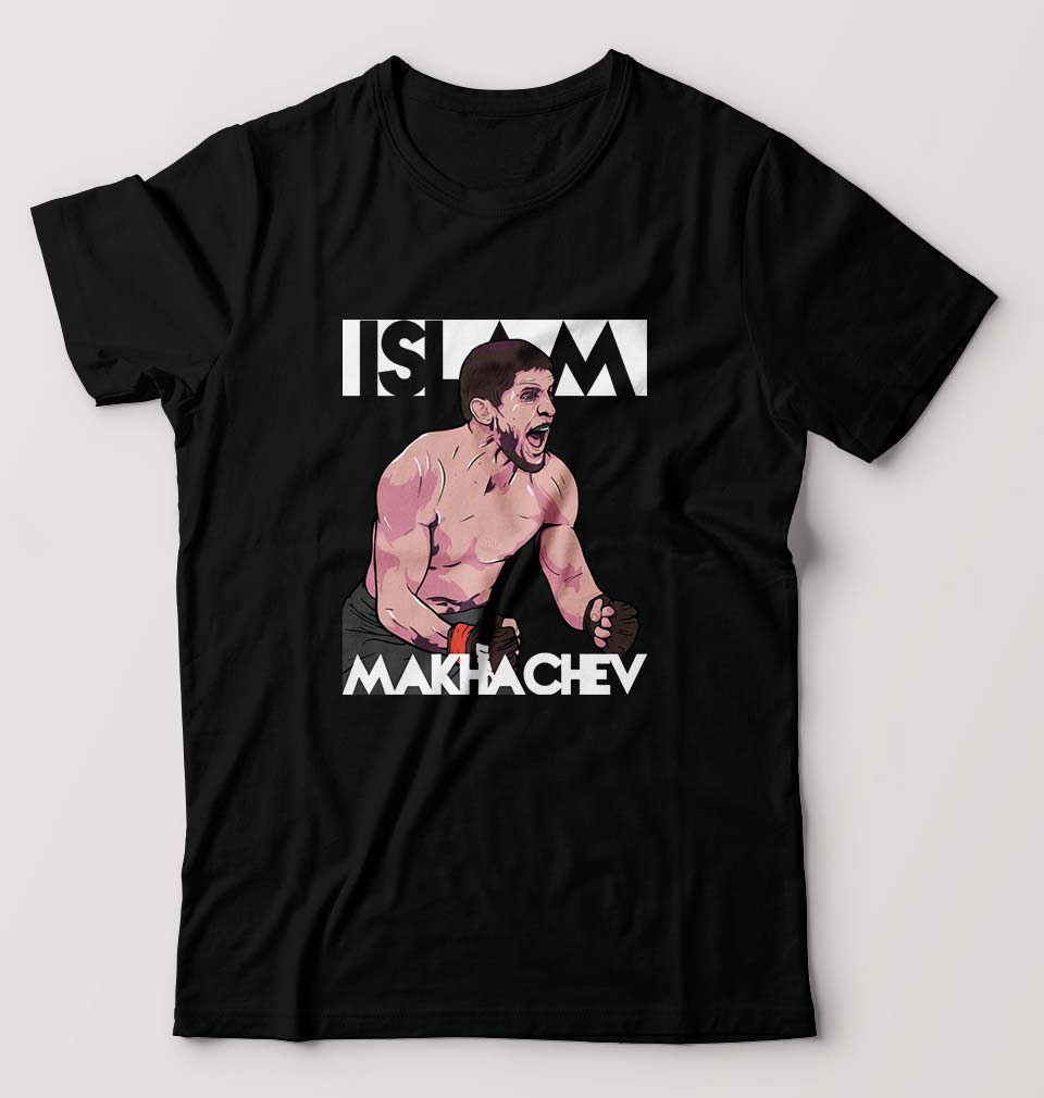 Islam Makhachev T-Shirt for Men-Black-Ektarfa.online