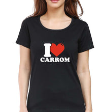 Load image into Gallery viewer, I Love Carrom T-Shirt for Women-Black-Ektarfa.online
