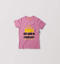 Load image into Gallery viewer, Kings Are Born In February Kids T-Shirt for Boy/Girl-Pink-Ektarfa.online
