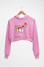 Load image into Gallery viewer, Tom and Jerry Crop HOODIE FOR WOMEN-Light Baby Pink-Ektarfa.online
