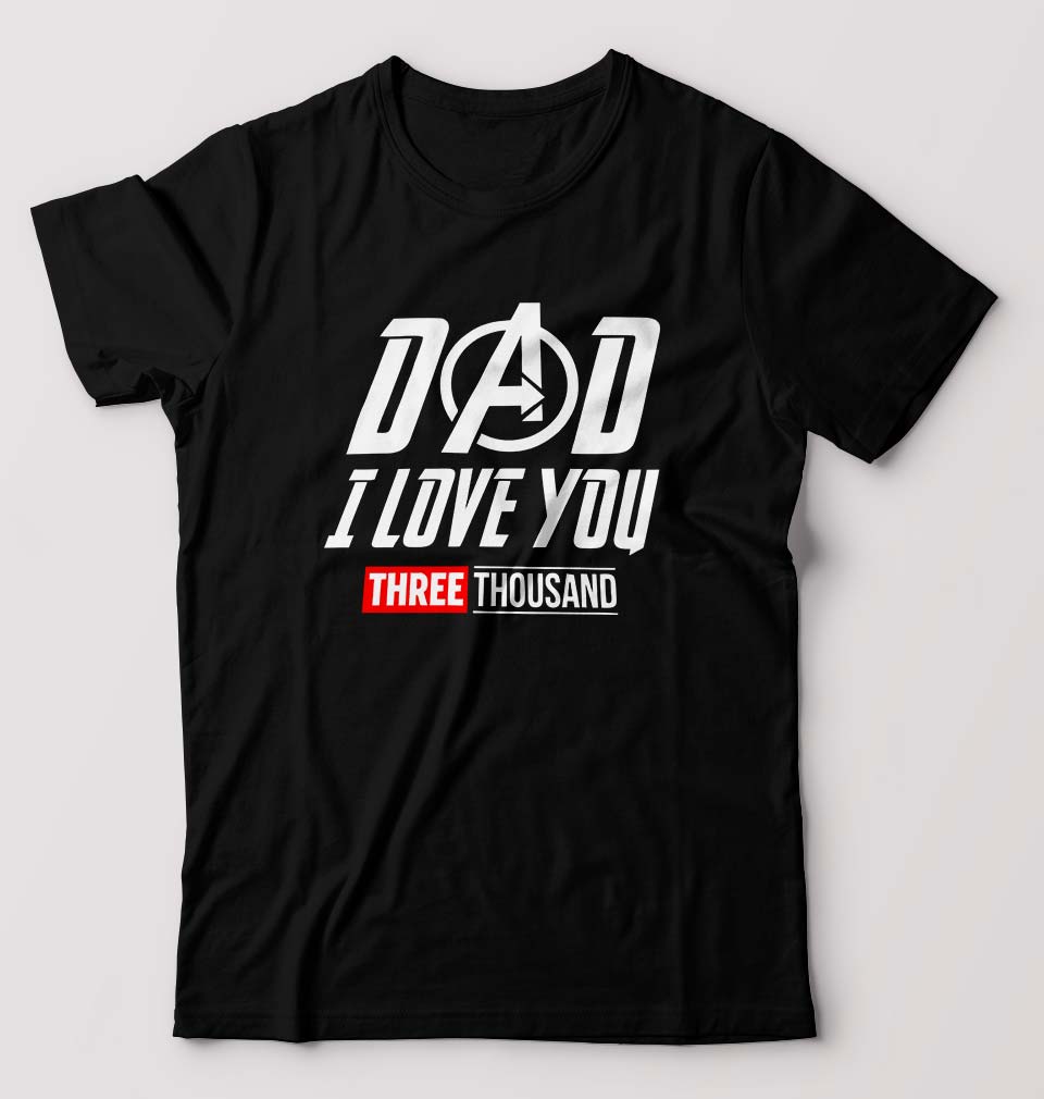 Dad I Love You 3000 T-Shirt for Men-Black-Ektarfa.online