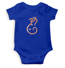 Load image into Gallery viewer, Om Ganesh Kids Romper For Baby Boy/Girl-0-5 Months(18 Inches)-Royal Blue-Ektarfa.online
